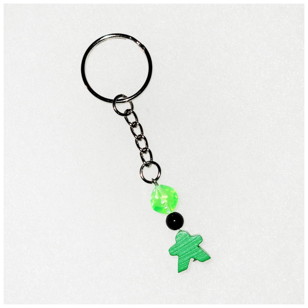 Porte-clés mini Meeple dé - Vert