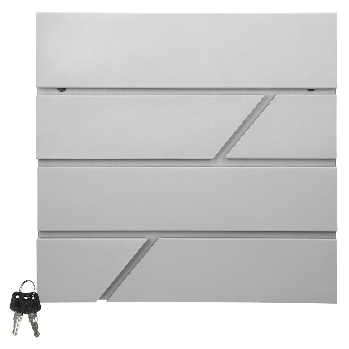 ECD Germany brievenbus met krantenvak, lichtgrijs, 37x11x37 cm, van gepoedercoat roestvrij staal, incl. 2 sleutels, bevestigingsmateriaal, moderne design wandbrievenbus, brievenbus, krantenvak