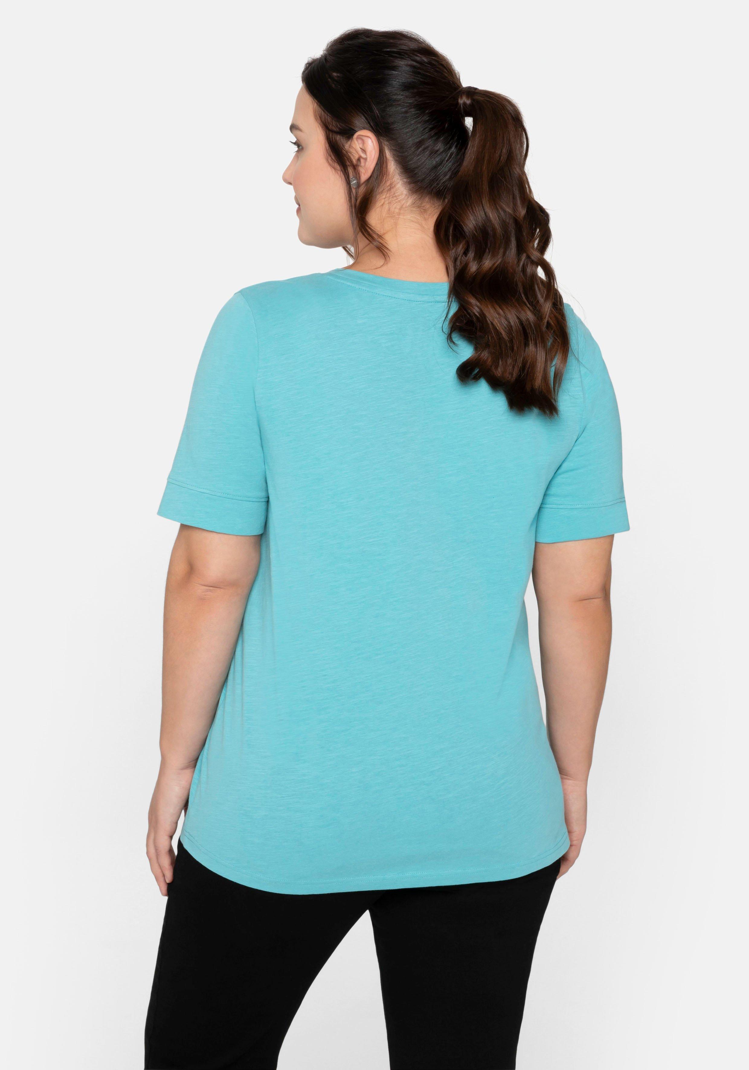 T-Shirt mit gesteppter Falte vorn, aus Jersey