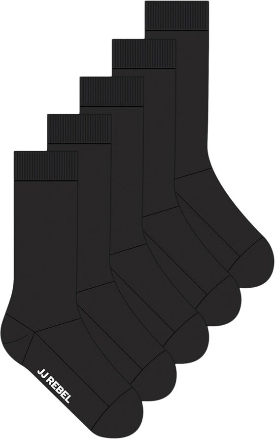 JJ-REBEL JREBREBEL LOGO SOCKS 5 PACK Black/w. black