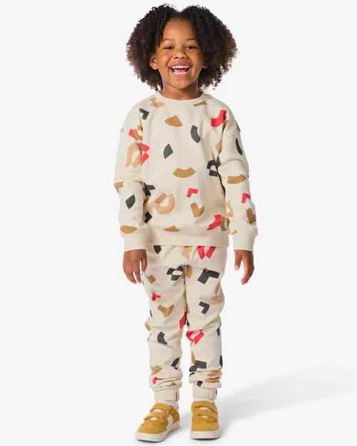 ensemble sweat enfant oversized graphique blanc cassé