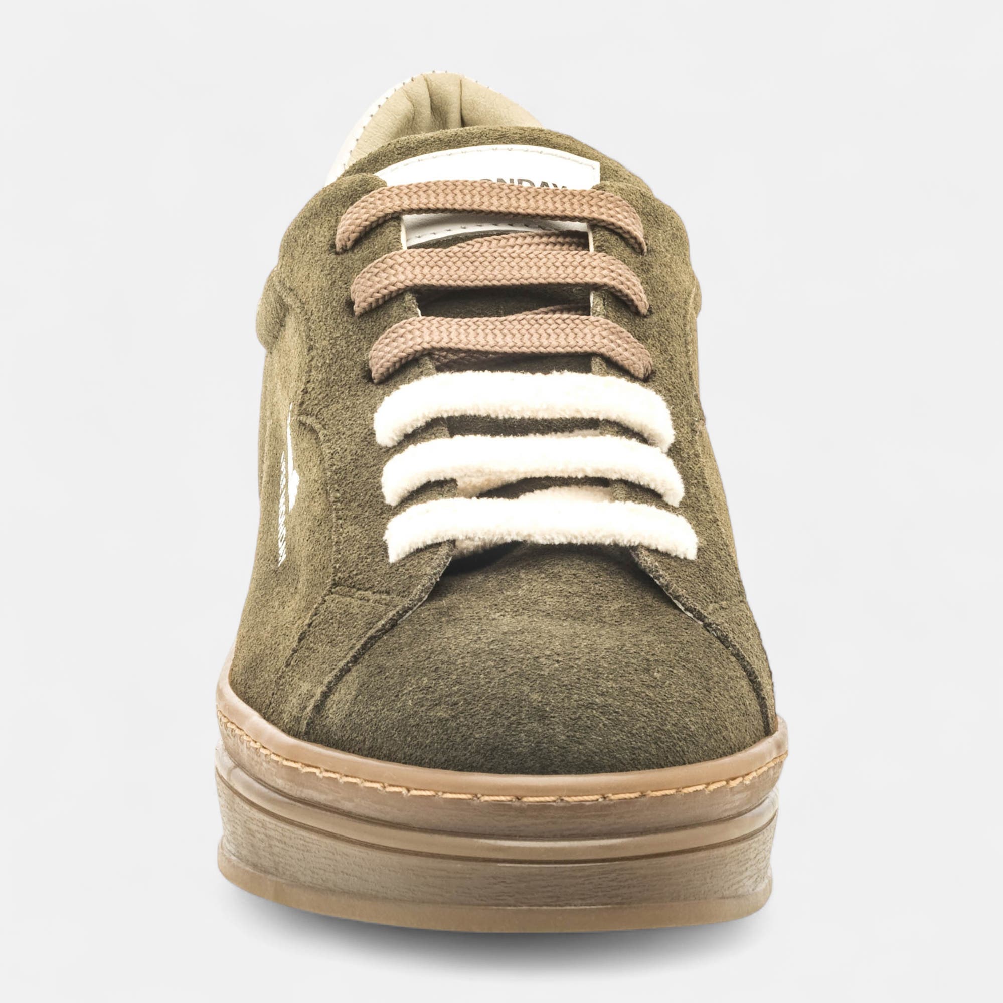 Baskets basses Femme en cuir kaki