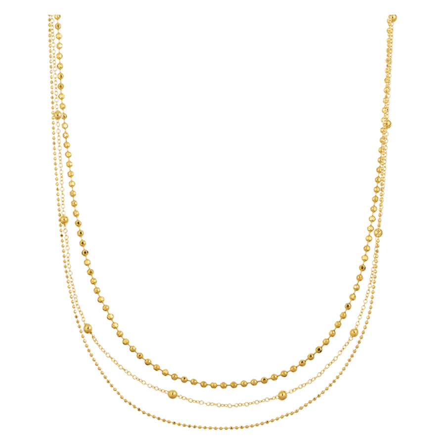 Orelia Jewellery Fine Ball Chain 3-Row Necklace