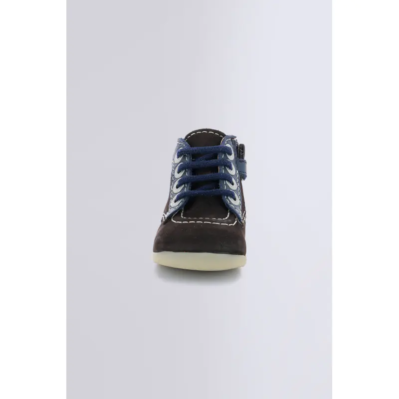 BONZIP MARRON FONCE MARINE BOTTILLONS Cuir Garçon