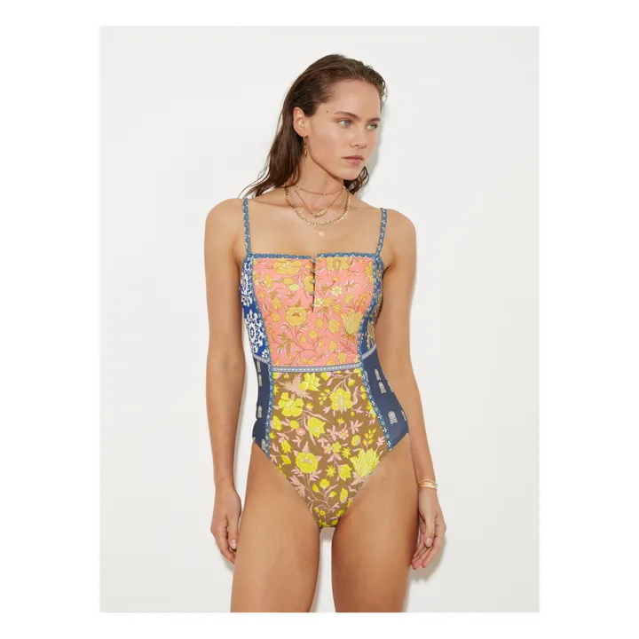 Boteh Maillot 1 Pièce Florimonde Patchwork | Orange