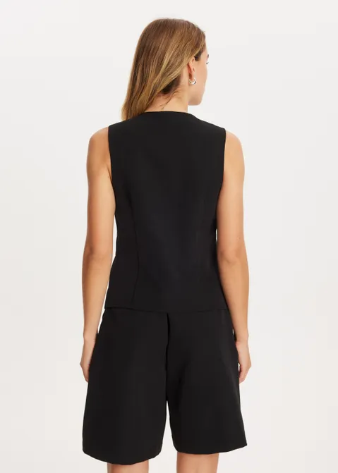 Gilet met ronde hals zwart (ZWART)