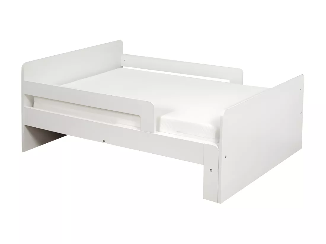 Lit evolutif ZELLY - 90x140/170/200cm - Epicéa blanchi + matelas
