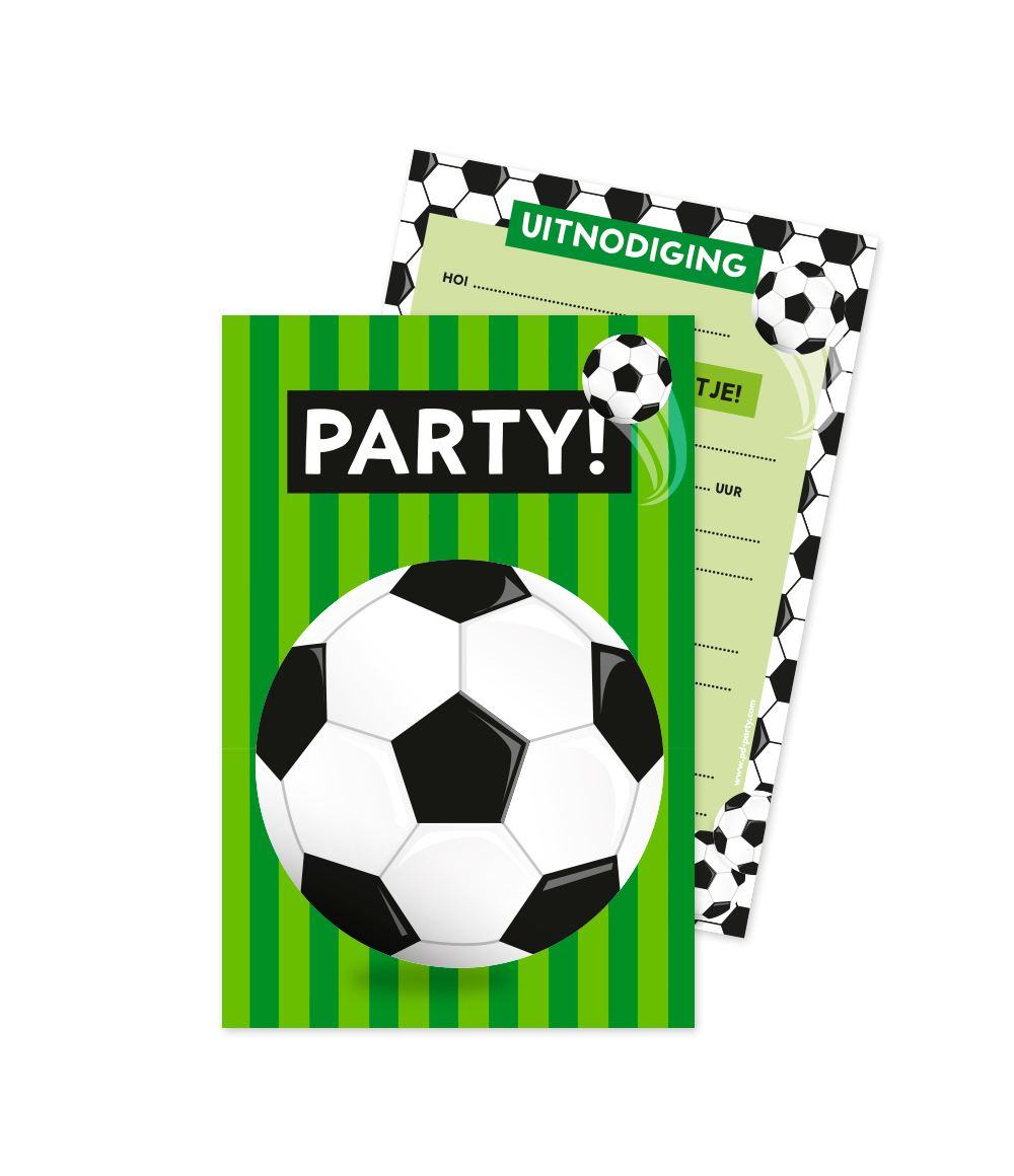 Voetbal Uitnodigingen Groen 6st