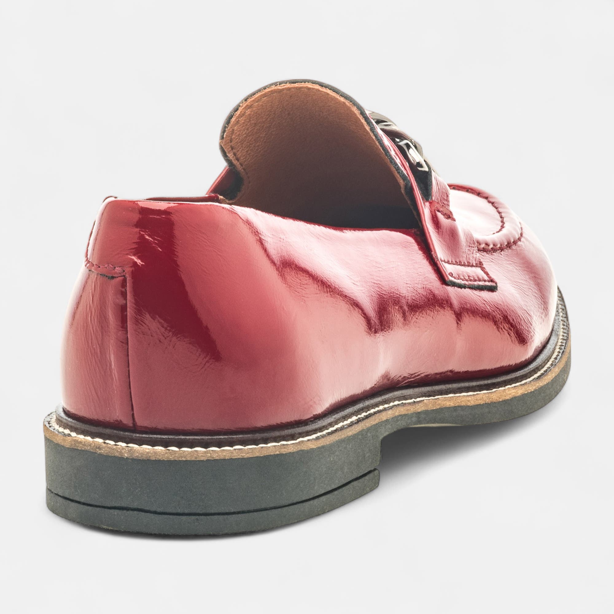 Mocassins Femme en cuir rouge