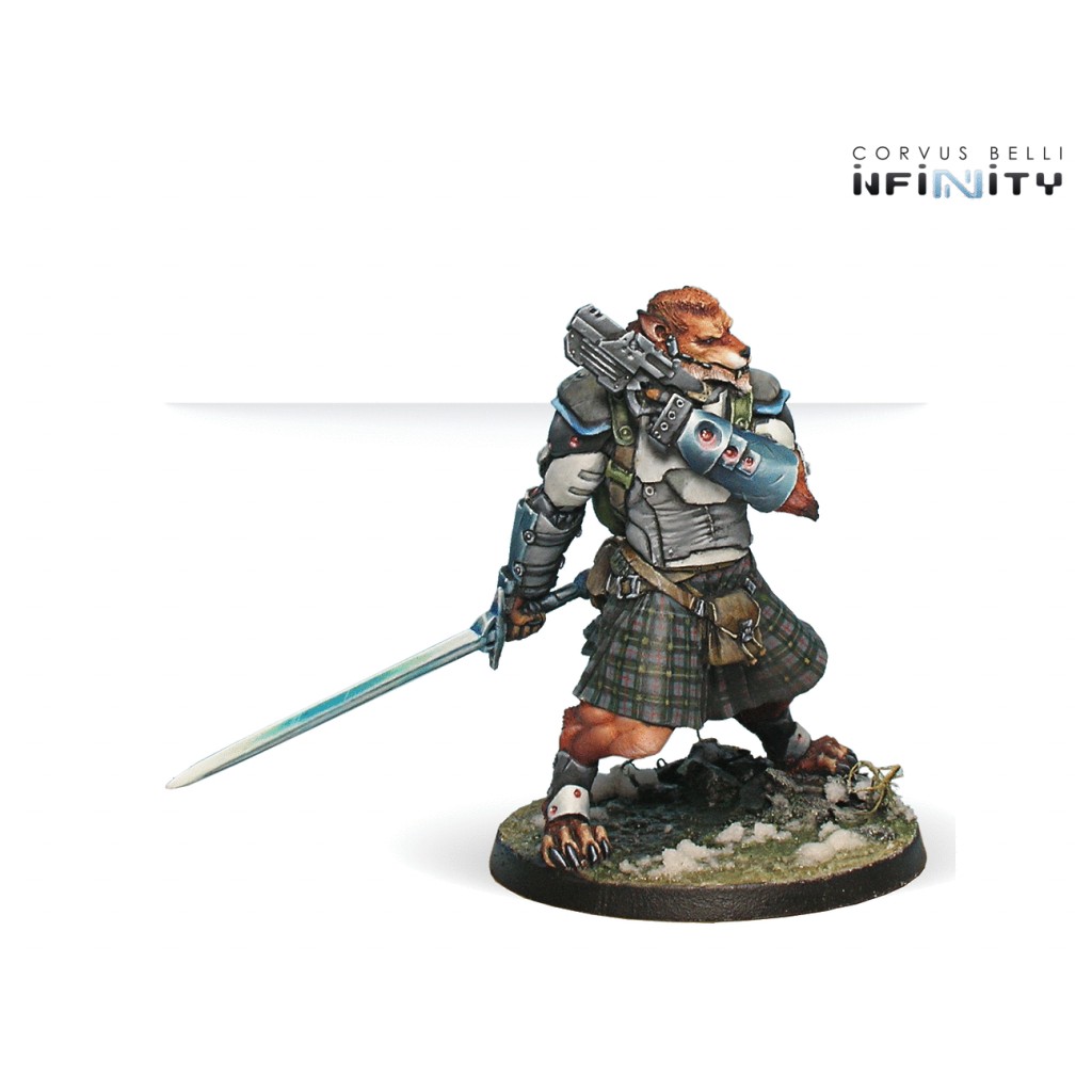 Infinity - Mercenaries - Terlach McMurrough (2 Chain Rifle, Templar CCW)