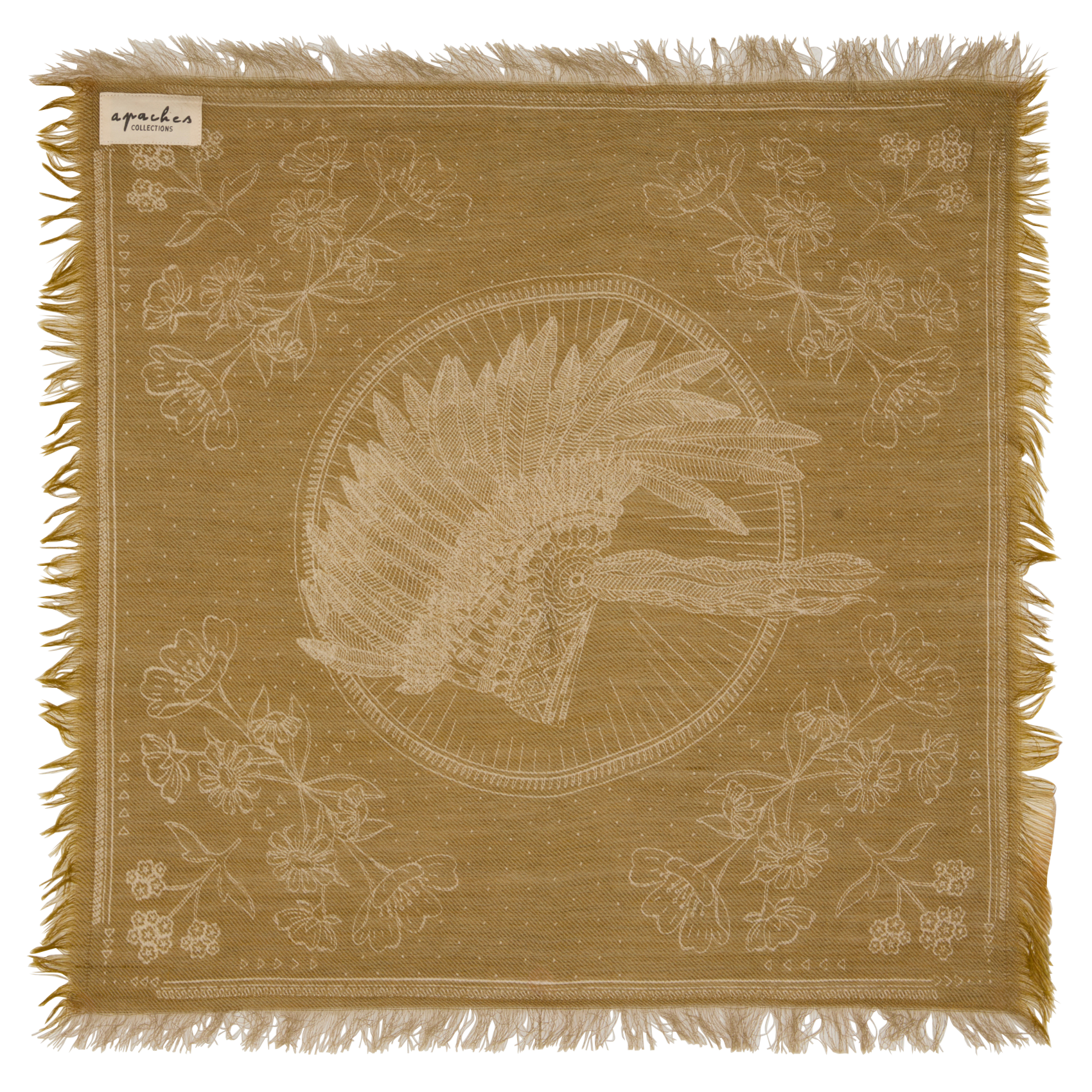 ASHA - Foulard en laine et coton mélangé | Marron