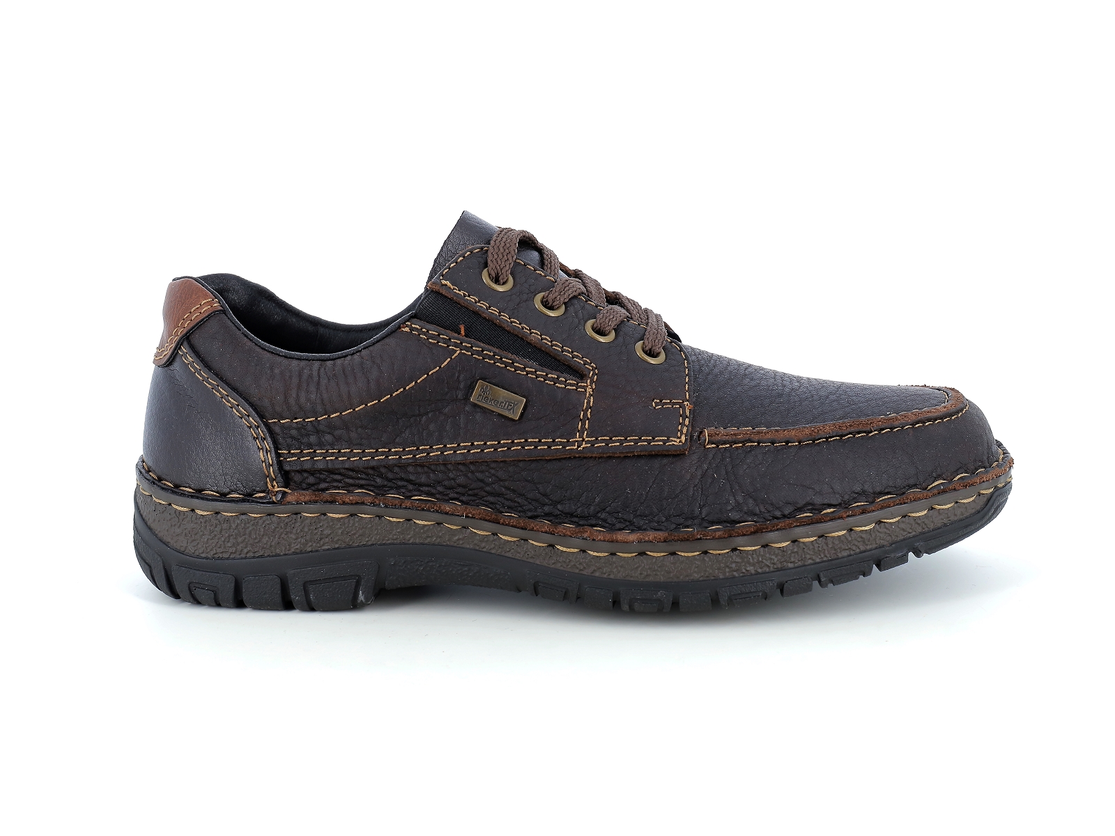 Rieker-05100 Cuir gras Marron Foncé