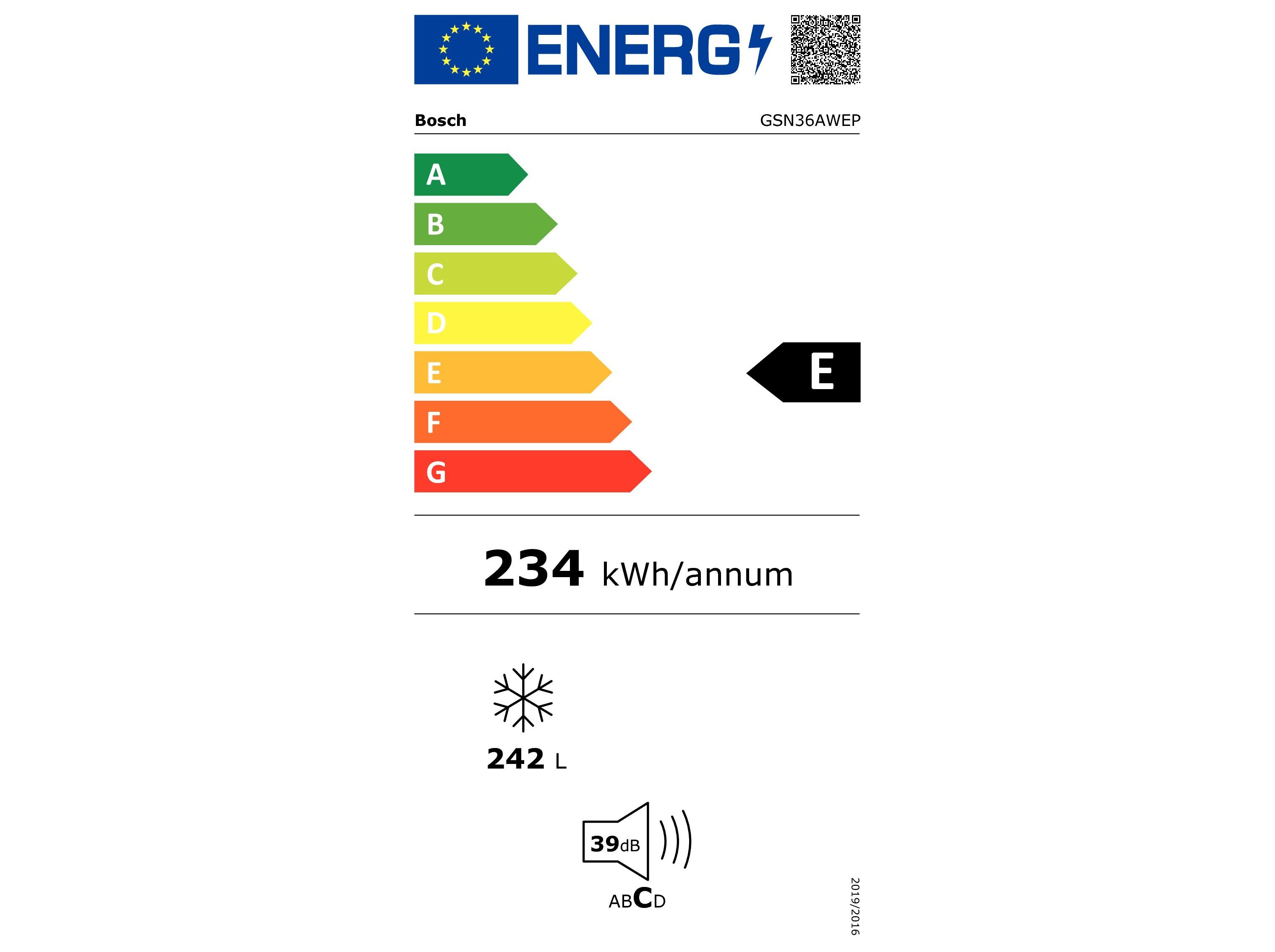 ARCA VERTICAL BOSCH GSN36AWEP BRANCO E NO FROST 242 L