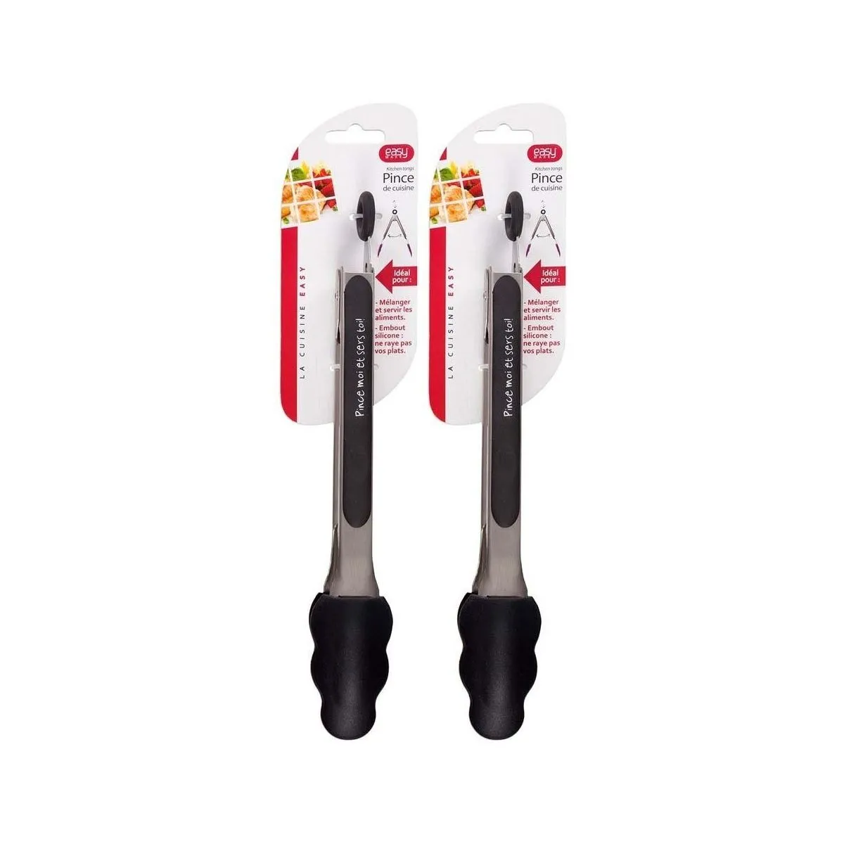Easy Make Pince Cuisine Silicone Noir