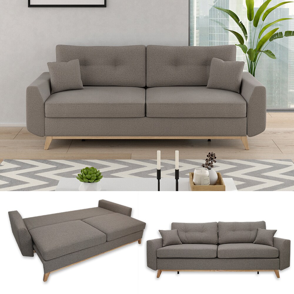 VitaliSpa Schlafsofa Schlafcouch Boxspringsofa Sidney Schlaffunktion Bettkasten