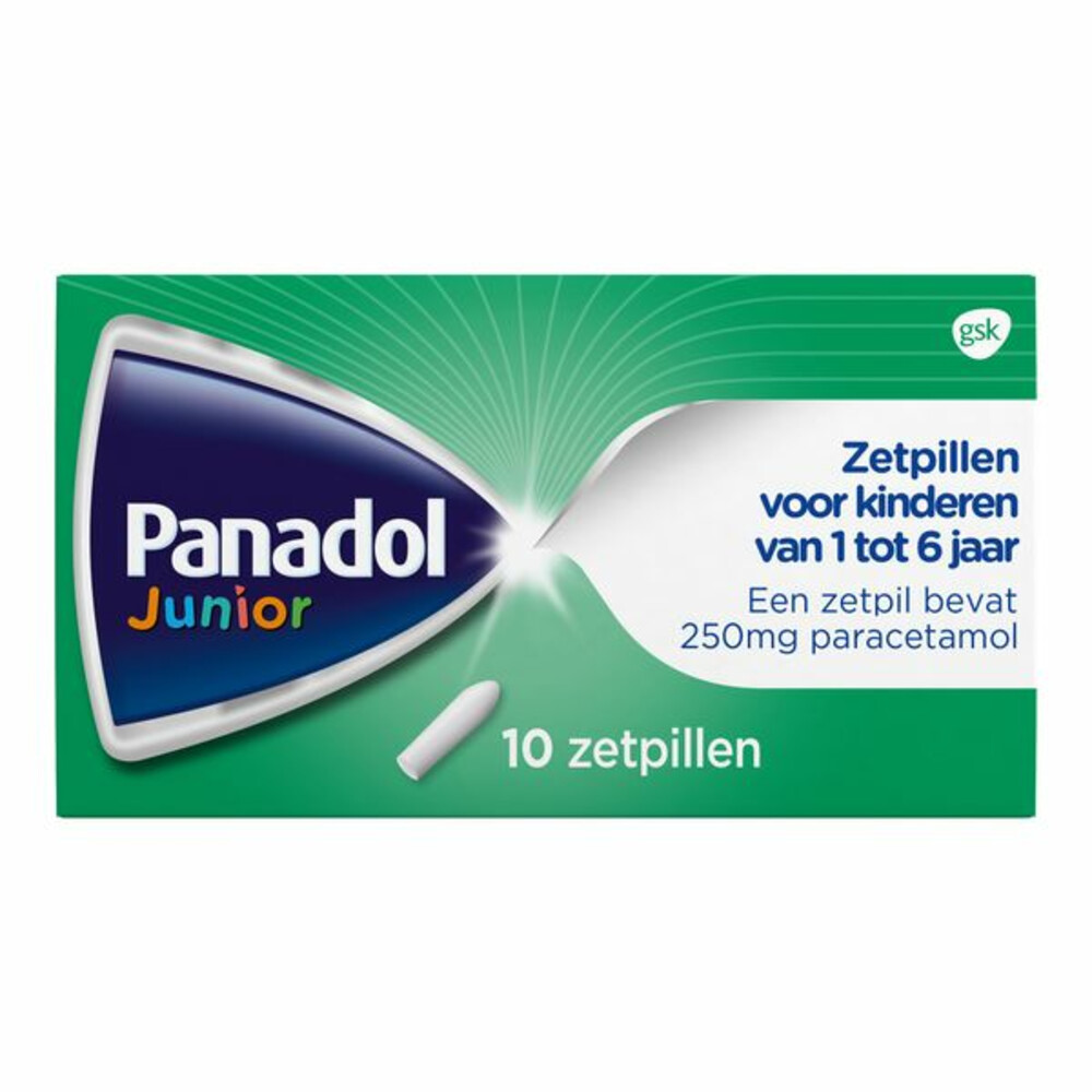 Panadol Junior Zetpillen 250 mg 1 jaar - 6 jaar10 stuks