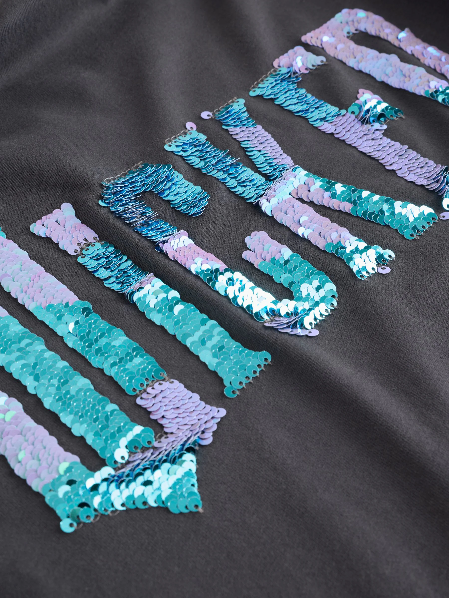 Antraciet - Wicked oversized T-shirt met print (3-16jr)
