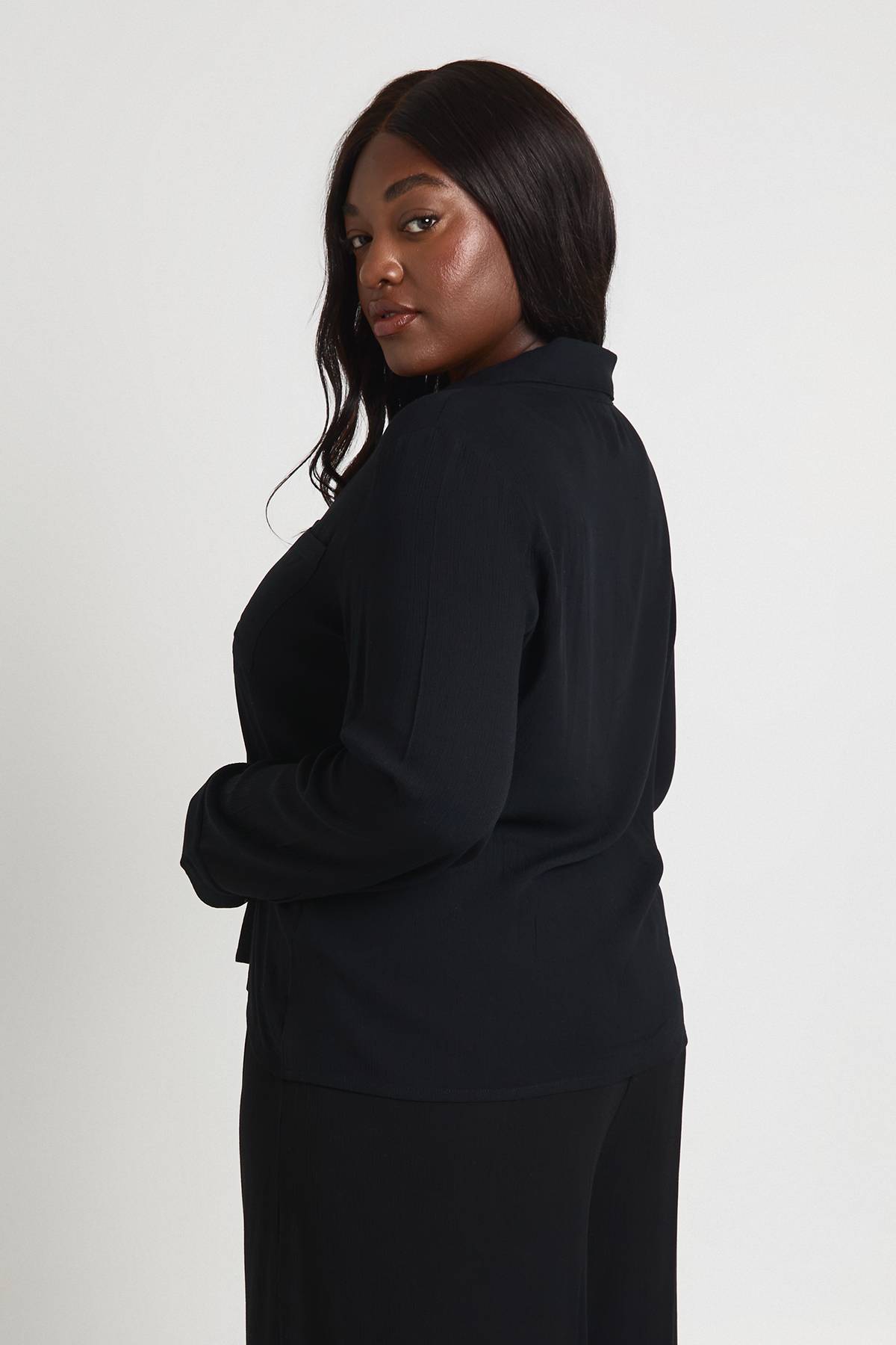 boohoo Chemise Oversize Aspect Lin Plus Essentials