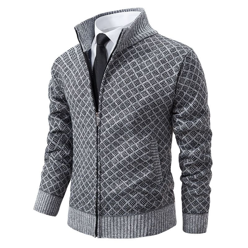 YIKES - Geruite Cardigan met Opstaande Kraag en Rits