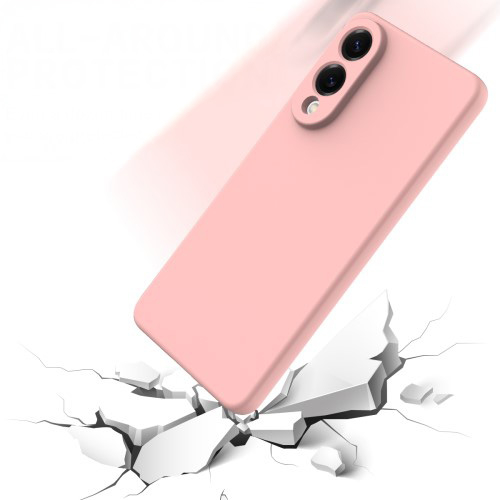 Samsung Galaxy S25 Edge Silikon Case Hülle mit Kameraschutz   Trageschlaufe - Rosa