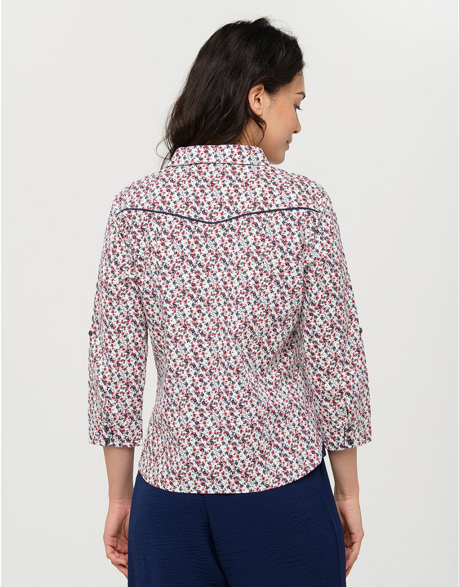 Chemisier coton fleuri