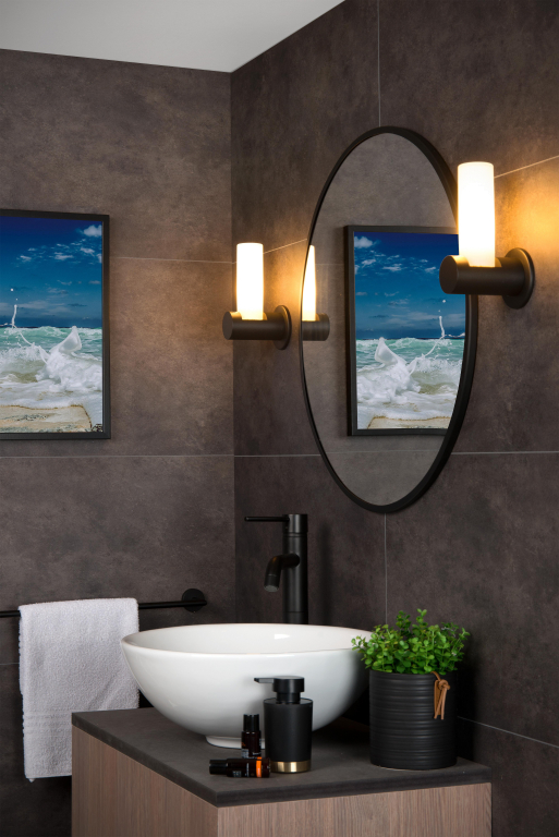 Lucide Jayla wandlamp badkamer IP44 zwart/wit
