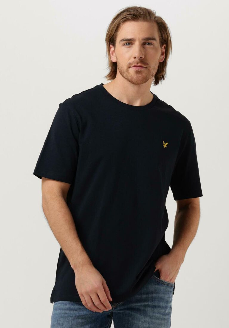 LYLE & SCOTT donkerblauwe lyle & scott t-shirt slub t-shirt