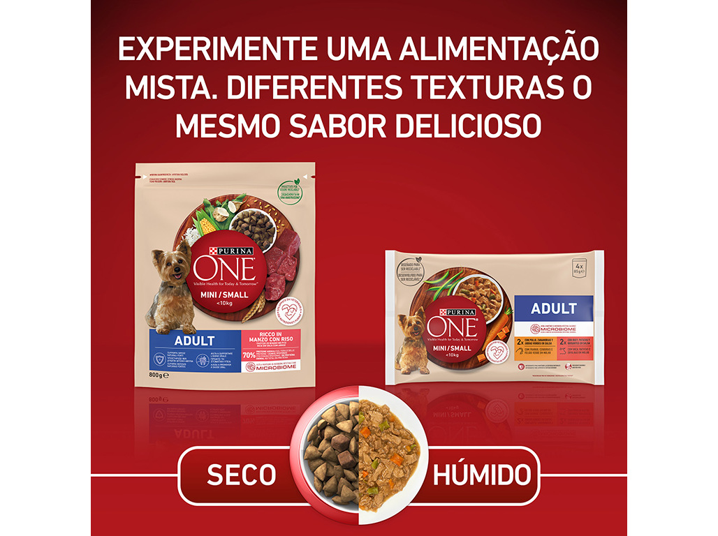 RAÇÃO PARA CÃO PURINA ONE MINI ADULTO COM VACA 800G