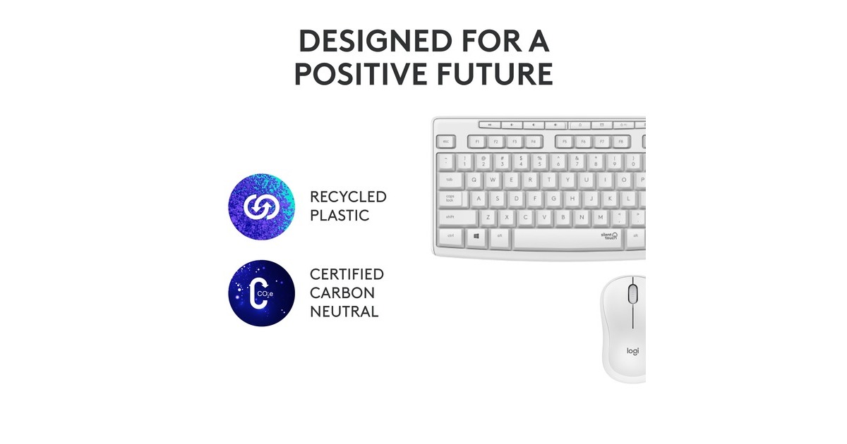 LogitechMK295 Silent Wireless Keyboard and Mouse Combo, desktopset  (Grijs, US-International)
