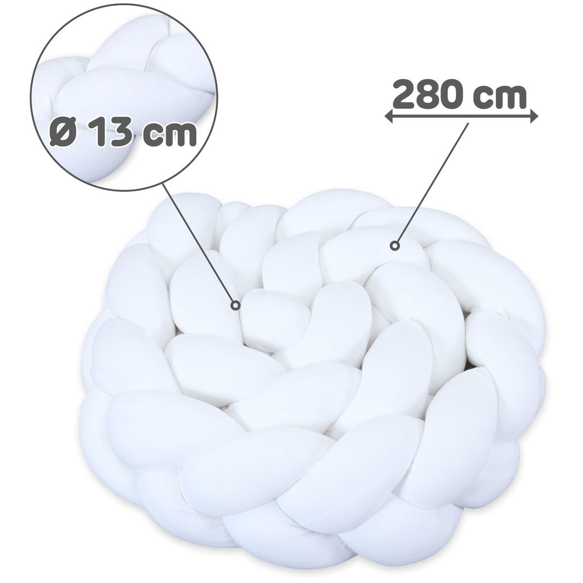 babybaybabybay   Nestchenschlange geflochten gross weiss