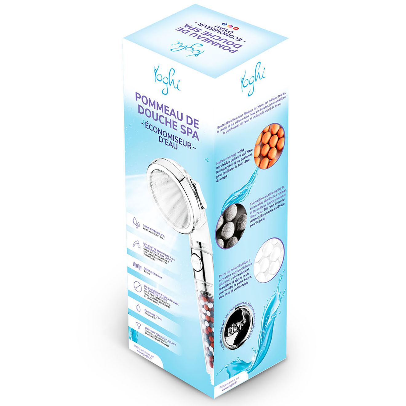 Yoghi Pommeau de douche Eco Filter chromé  - 53x29x34 cm