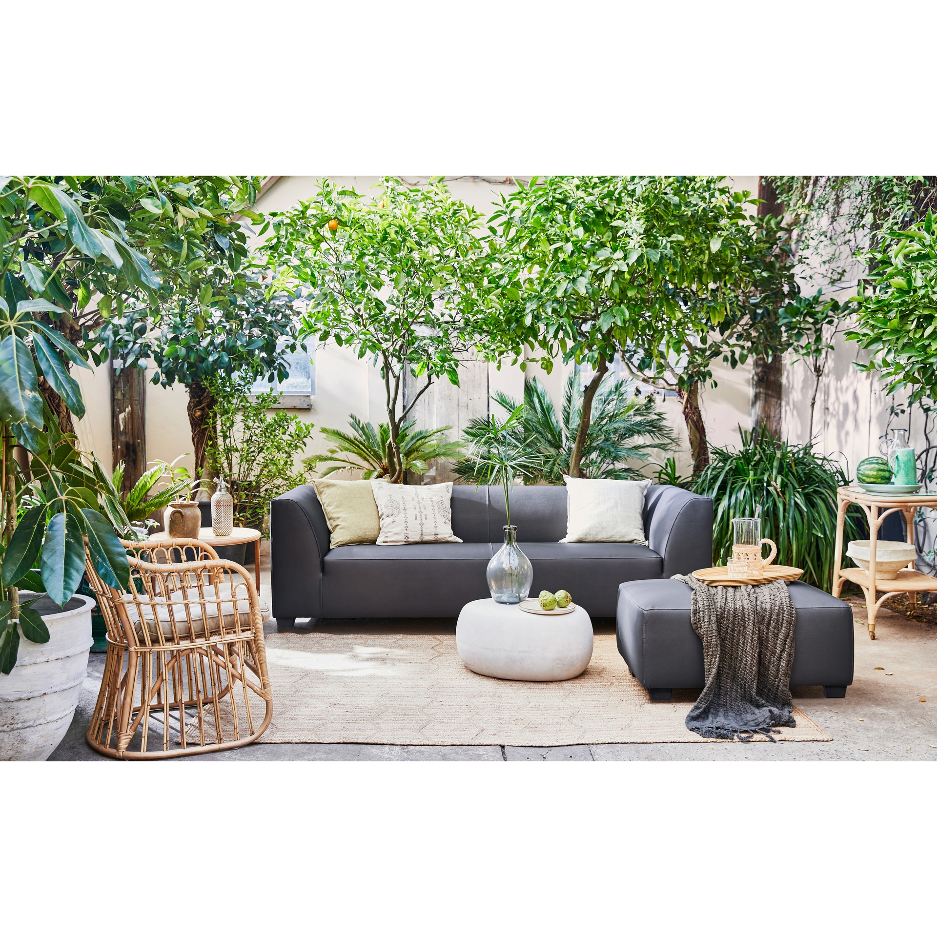 Gartenhocker HOLLANDIA 88 x 64 cm grau