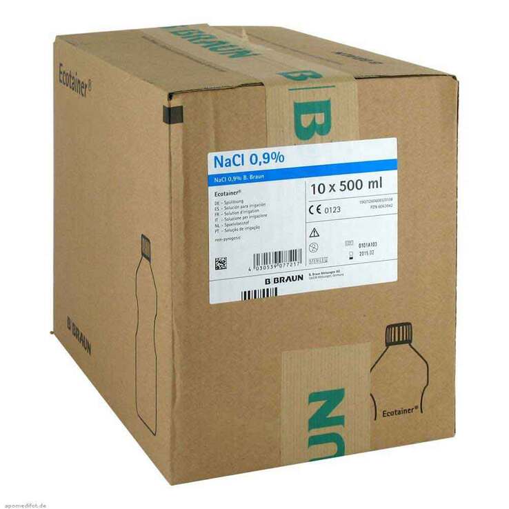 Kochsalzlösung 0,9% B.Braun Spüllösung Ecotainer, 10X500 ml