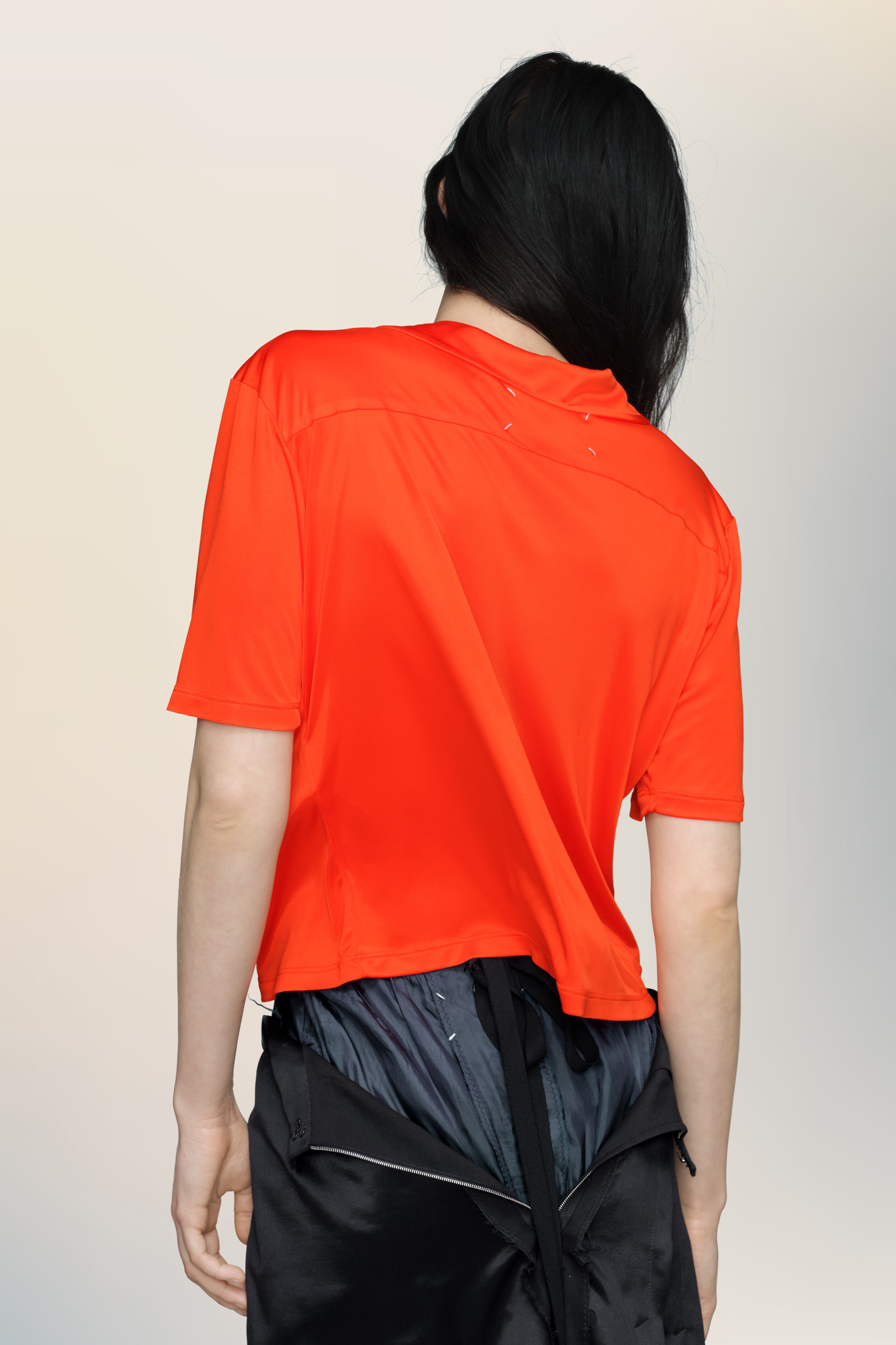 Polo orange en viscose pour femme Papaye