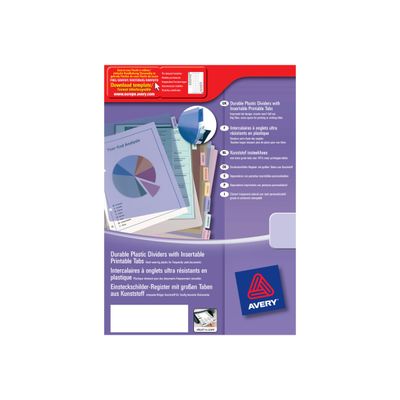 Avery - Intercalaire personnalisable 6 positions - A4 Maxi - polypropylène résistant