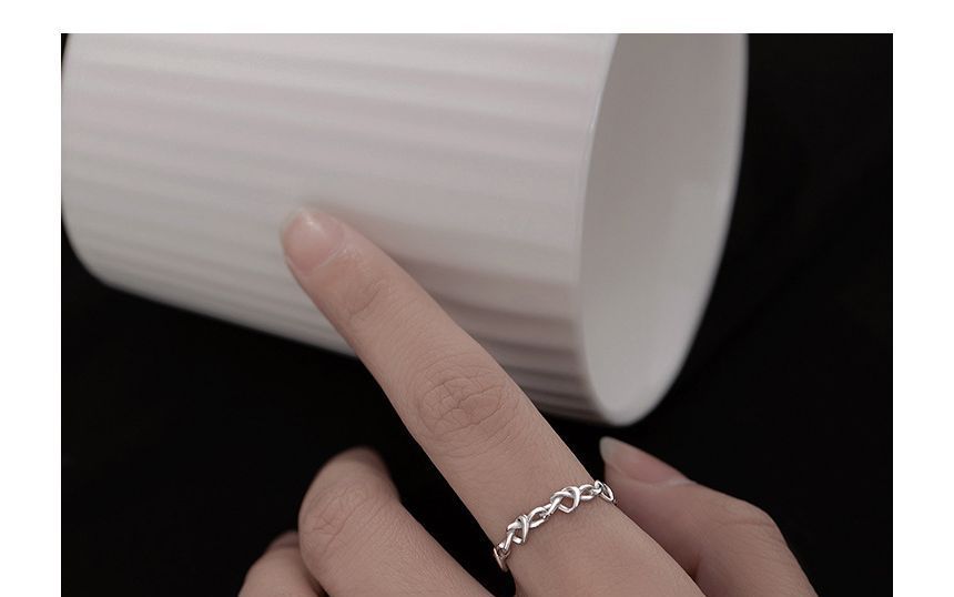 pexrl sieraden - Hartvormige sterling zilveren open ring