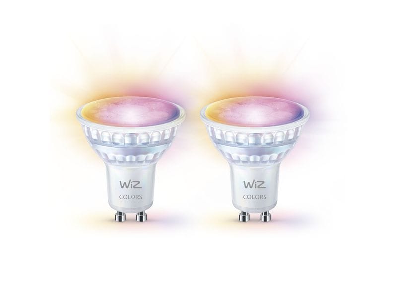 WiZ Leuchtmittel 50W GU10 Tunable White&Color Doppelpack Smartes Leuchtmittel, steuerbar über Matter, WLAN