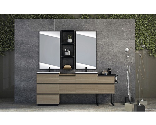LED badkamerspiegel Qube 60x110 cm zwart