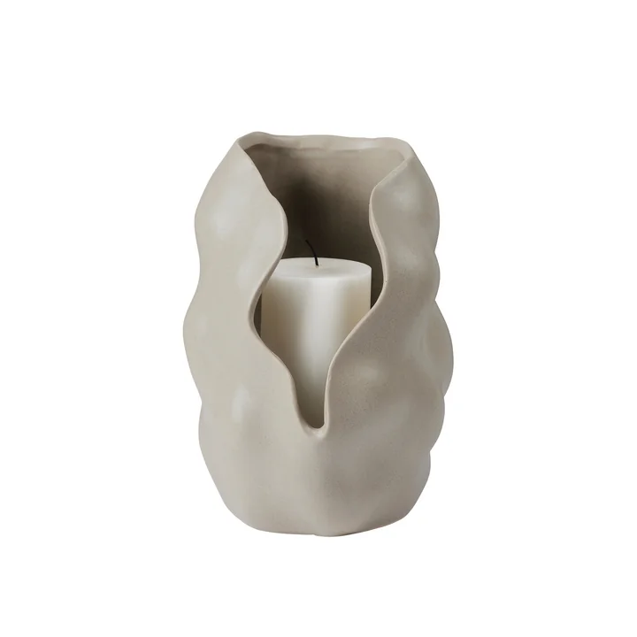 Broste Copenhagen - Hekla Kerzenhalter Ø 18,6 x H 24 cm, dove grey