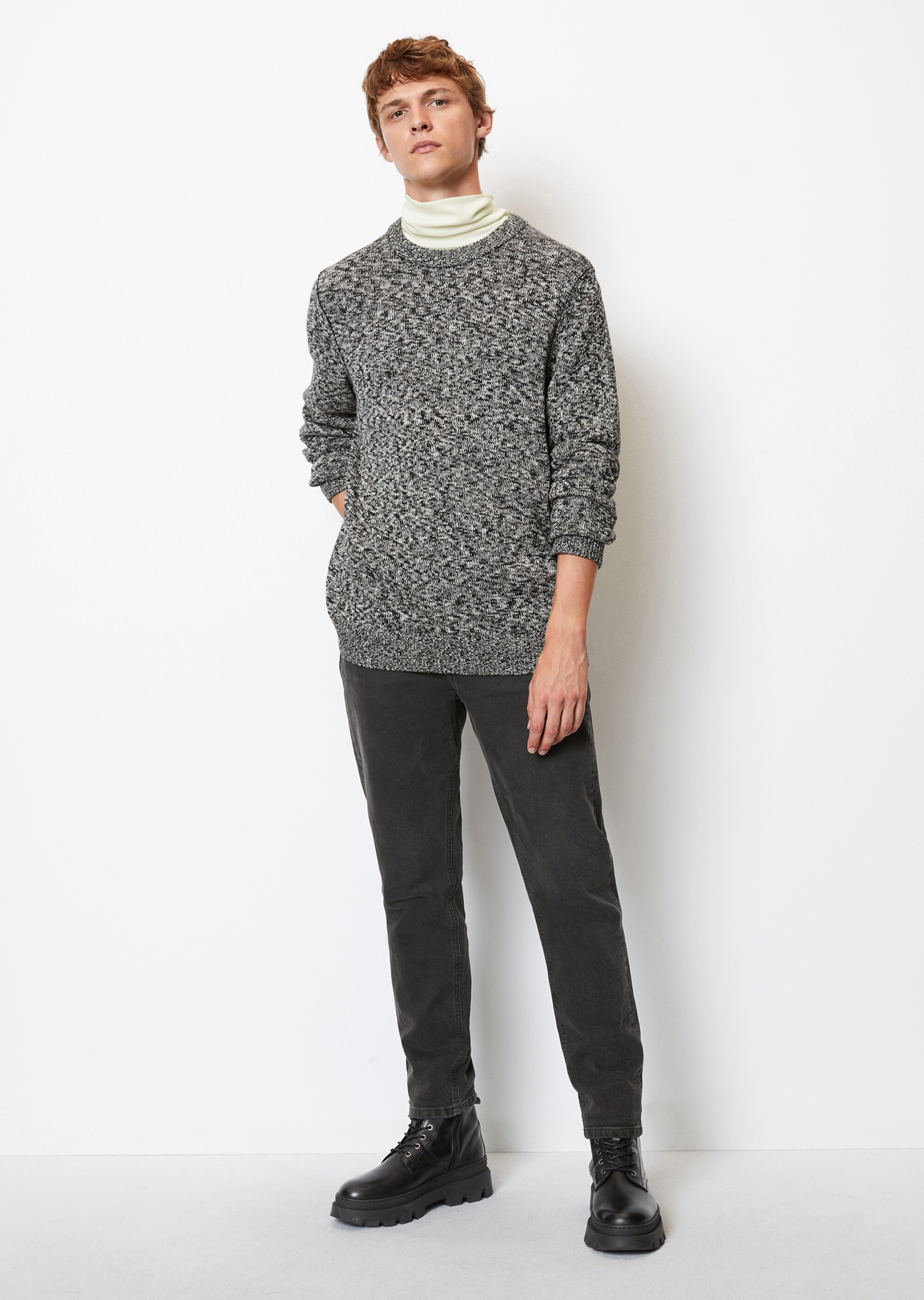 Pullover regular aus zweifarbigem Bio-Baumwoll-Garn