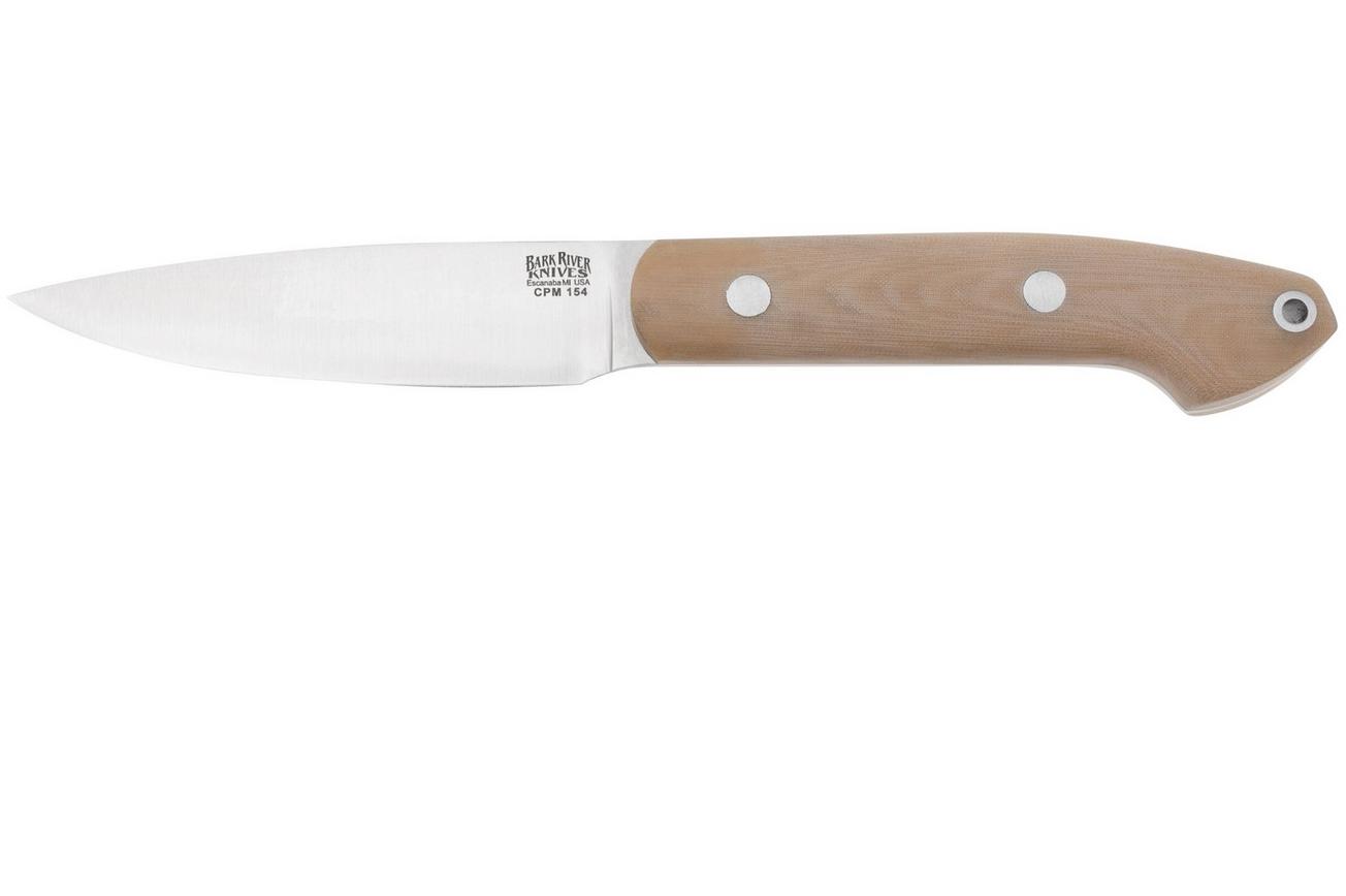 Bark River Bird & Trout CPM 154, Antique Bone Linen Micarta, jachtmes