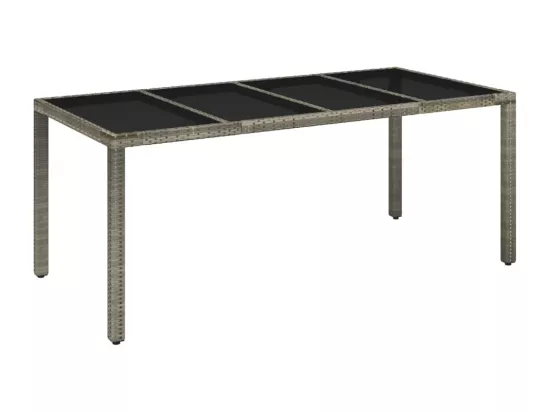 Ensemble à manger de jardin 9 pcs coussins gris résine tressée