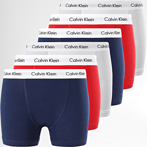 Lot De 6 Boxers U2662G Rouge Blanc Bleu Marine
