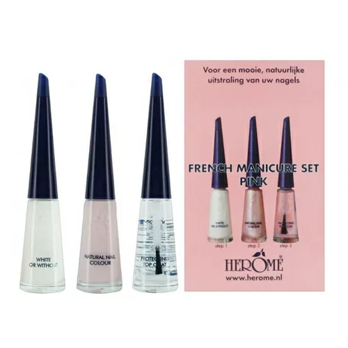 Herome Fransk Manicure Sæt - Pink