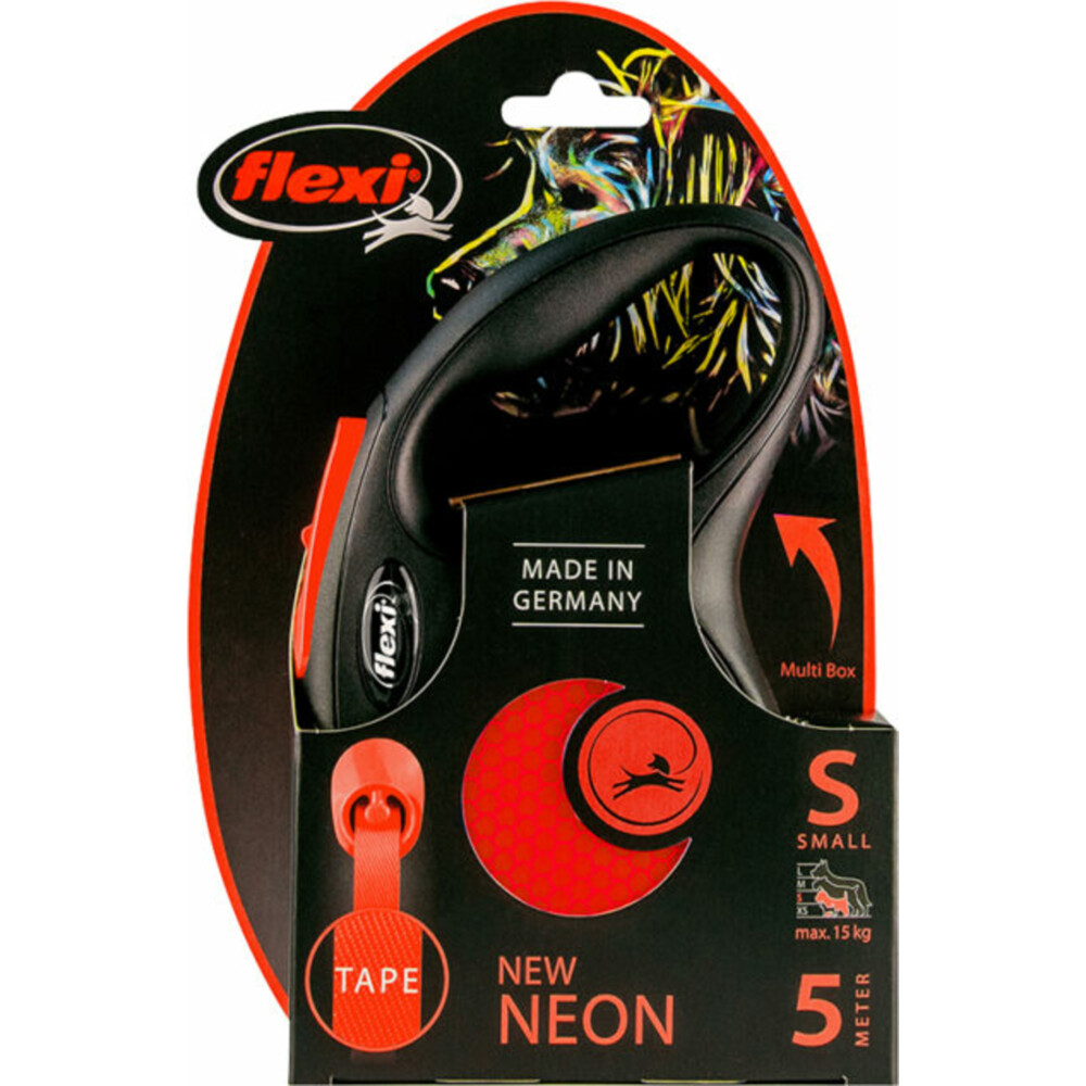 Flexi Rollijn New Neon Tape 5 mtr tot 15 kg Oranje
