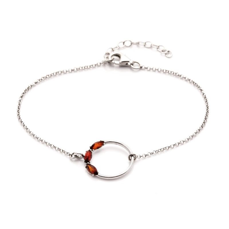Bracelet argent 925 Ambre veritable de la mer Baltique