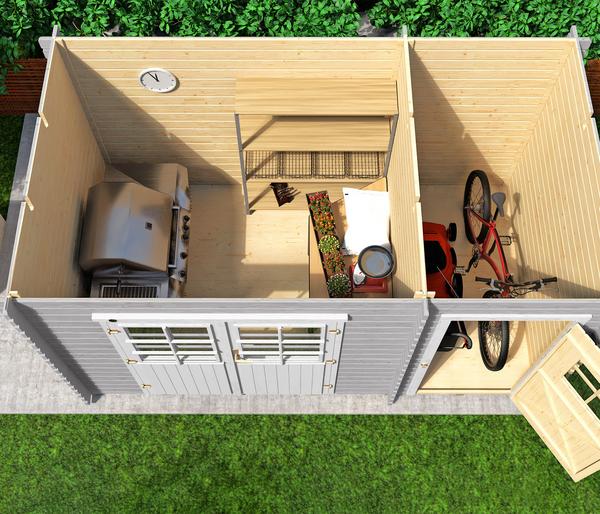 Weka Gartenhaus 254 Gr. 2, ca. B390/H222/T296