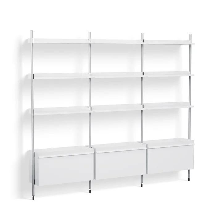 HAY - Pier System 133, Standregal, H 209 x 242 cm, weiss / Aluminium