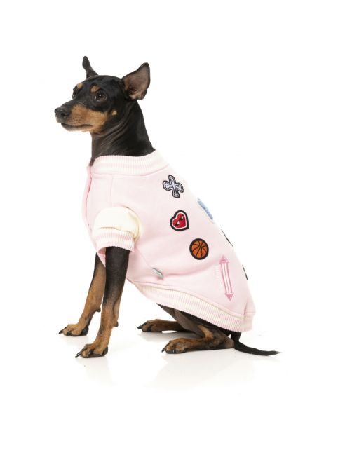 Fuzzyard The Letterman Jacket Roze - Hondenkleding