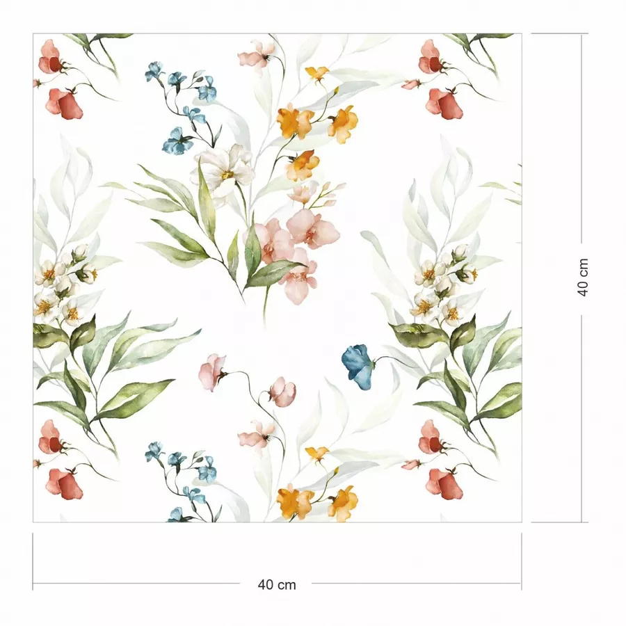 Nikima Klebefolie KF-08 selbstklebende Folie – Floral Blumen Klebefolie bunt